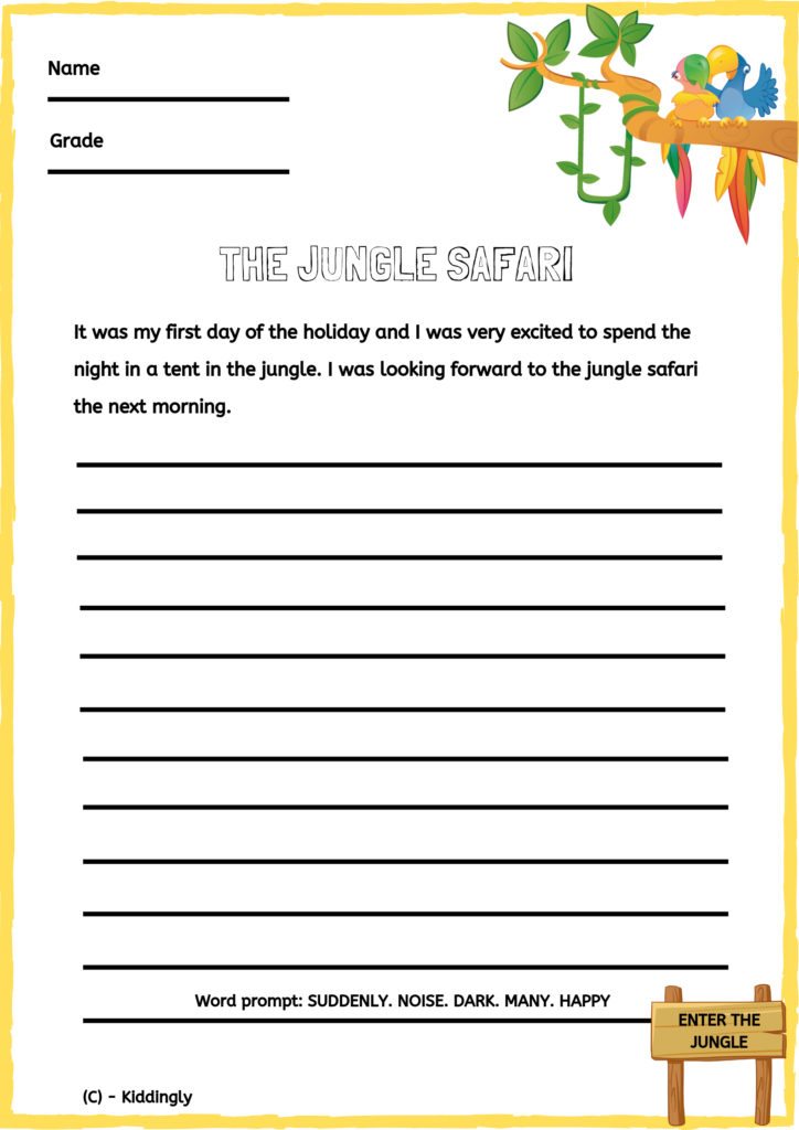Writing Prompt - The Jungle Safari Writing Prompt - The Jungle Safari - Add a little bit of body text 6 724x1024